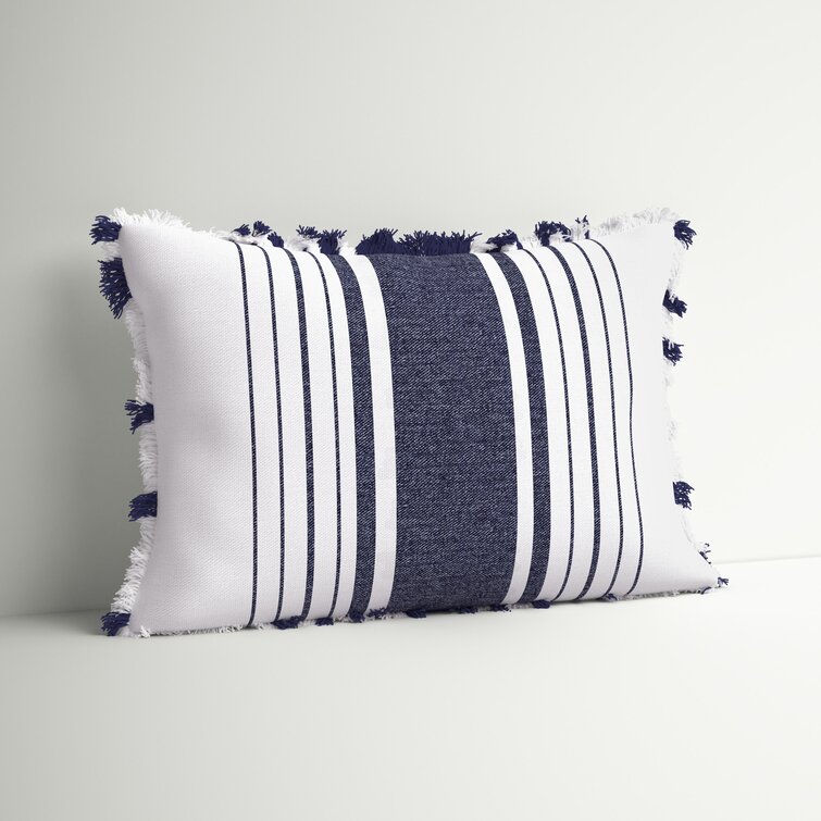 Grey striped outlet throw pillows